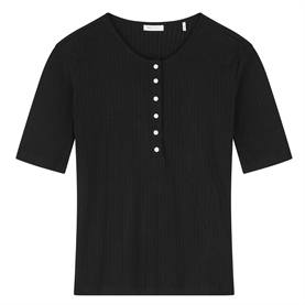Skall Studio Liv Henley T-shirt, Sort